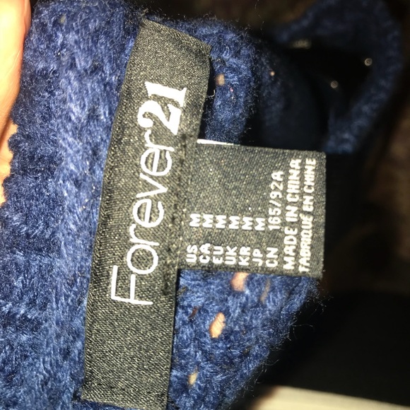 Dark Blue Forever 21 Slouch Sweater - Picture 3 of 4